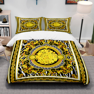 Juego de cama de poliéster 100% con estampado 3D de diseñador, 3 uds., funda nórdica de estilo árabe y sábana de Hotel, venta al por mayor ofrecida - Product Image 5