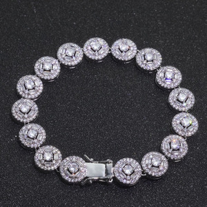 Pulsera de Cadena Cubana con Diamantes Redondos, Estilo Europeo y Americano, Versátil, para Hombres y Mujeres, Estilo Urbano - Product Image 2