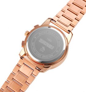 Reloj de pulsera analógico de banda de acero inoxidable de lujo para Hombres estilo de negocios SKMEI <span class=keywords><strong>1962</strong></span> relojes de oro impermeables 3ATM - Product Image 6