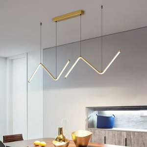 Moderne Minimalistische Lineare LED-Kronleuchter-Beleuchtung für Bar und Restaurant Pendelleuchte - Product Image 3