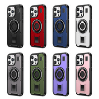 Coques de téléphone portable antichoc 2-en-1 en TPU et PC pour Apple iPhone 16 15 14 Plus 12 Pro Max avec support arrière intégré