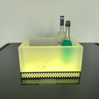 Seau à glace personnalisé en acrylique avec éclairage LED, étanche, alimenté par batterie, écologique, style européen, pour les fêtes