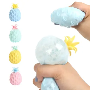 Promotionnel Fruits Ananas Jouets Pour Enfants Doux TPR Squeeze Fun Squishy Ball Soulagement Du Stress Jouet