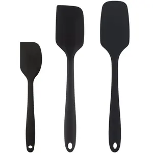Meilleurs produits de vente 2024 résistant à la chaleur 3 pièces spatules en caoutchouc ustensiles de cuisine ensemble de spatules de cuisson en silicone