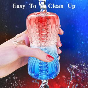 Venta al por mayor de copas de masturbación masculinas de TPE de una sola cabeza, transparentes, tipo avión, resistentes al agua, para entrenamiento de succión anal. - Product Image 2