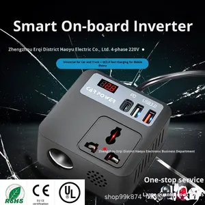 Nuevo Inversor de Corriente para Auto de 12V a 220V, Cargador de Teléfono para Auto con Cable y Carga Rápida QC3.0, Fuente de Alimentación Estándar China de 24V - Product Image 4