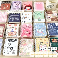Carnet à spirales A7 de dessin animé, 80 pages, papeterie d'apprentissage, carnet à feuilles mobiles mignon, carnet de poche portable pour étudiants, cadeau en gros