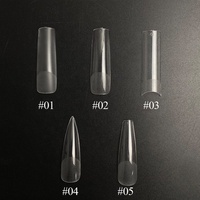 Pointes d'ongles à aiguille XXL extrêmement pointues Logo personnalisé 500PCS Clear XL Super Long No C Curve Professional XXXL Stiletto Nail Tips