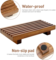 Support en bois d'acacia pour plateau de comptoir de salle de bain, décoration, porte-savon double pour évier de cuisine