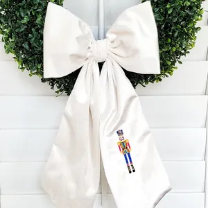 Customizable Velvet Sashes Vintage Easter Bow Ties Embroidery Easter Basket Sash