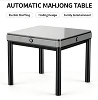 Table de Mahjong Automatique 36* avec Pieds Fixes Électriques, Résistante à l'Eau, en Métal/Plastique/Acier Inoxydable, pour Fêtes Familiales