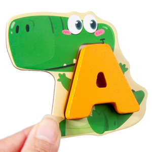 ABC 26PCS Letra de madera y Animal DIY Bloques de rompecabezas Juguete de dibujos animados para 2 a 4 años Niños unisex Educación temprana - Product Image 3