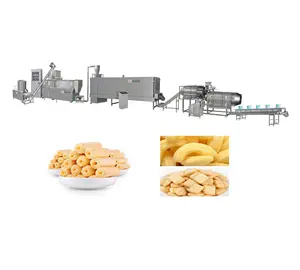 Automatic Corn pop puff snack fazendo máquina milho chips fazendo máquina bolas de milho extrudados lanche máquina