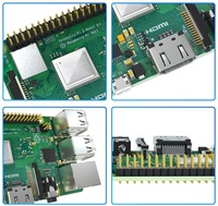 Raspberry Pi 3 Modelo B+ Computadora de Placa Única Rpi 3B Plus con 1GB 1.4GHz Cortex-A53 Compatible con WiFi y BT Mini PC
