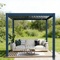 Gazebo de plage en aluminium avec éclairage LED - Structure extérieure durable, imperméable, résistante au vent, anti-UV, écologique, résistante aux rongeurs et à la décomposition