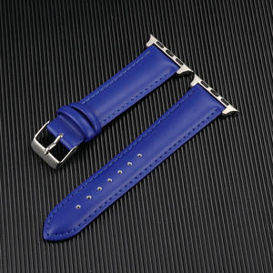 <span class=keywords><strong>Bracelet</strong></span> de montre en cuir véritable pour <span class=keywords><strong>Apple</strong></span> <span class=keywords><strong>Watch</strong></span> 38 40 41mm Silver Connector Watch7 6 5 4 3 2 1 42 44 45mm Hommes Femmes Bands - Product Image 4