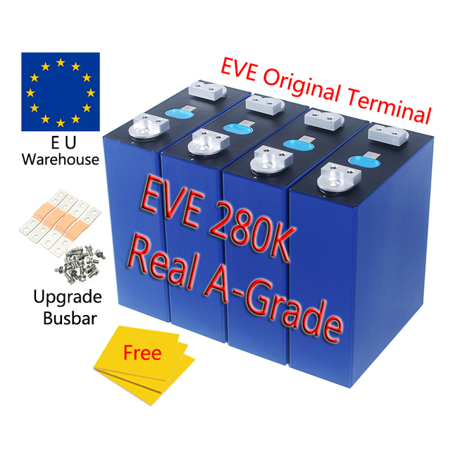1pcs EV 280AH LiFePO4 (LFP) 3.2V Cells Battery ( LF280K with 8000cycles, Fully Matched)--Genuine Grade a New Terminals