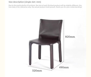 Cab412 retrò sedia da pranzo moderna accessibile in pelle di lusso con Design solido caffè sedia da ufficio Hotel Villa Funiture - Product Image 4