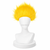 Perruque de troll bleue drôle et moelleuse à pointes pour adultes, idéale pour les fans de football, les festivals de musique, les soirées à thème et le cosplay