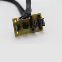 Câble de carte mère d'ordinateur double USB-A femelle avec prise DC sur PCB