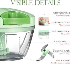 Plastic Manual Vegetable Slicer <b>Chopper</b> Potato Cutter Onion <b>Chopper</b> Sauce <b>Blender</b> Grinder for Kitchen - Product Image 2