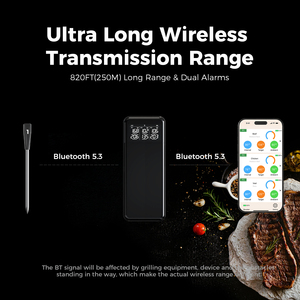 2026 Upgraded Smart Wireless Meat Thermometer Digital Food Thermometer IP67 Waterproof for <b>BBQ</b>,<b>Grilling</b>,Smoker,Oven,Rotisserie - Product Image 3