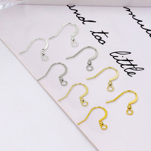 Copper Ear Hooks 18K Gold Plated With Beads DIY Earring Accessories Jewelry Findings - Product Image 1