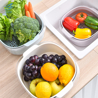 Panier à riz en plastique multifonctionnel, panier à fruits et légumes, passoire, paniers de lavage, outils de cuisine durables
