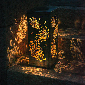 Lámpara de Jardín para Exteriores, de Acero Corten, Estilo Art Deco, Impermeable, con Luz LED, para Caminos, Jardines y Patios - Product Image 2