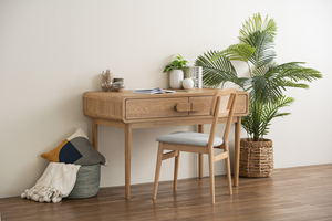 Unique Art Deco Natural Oak Colour LOME Working Desk Scandinavian Solid Wood Computer Table for Creative Home Office and Studio - Product Image 6