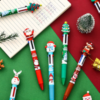 Stylo à bille 4 couleurs de style de Noël avec une largeur d'écriture de 0.5mm pour les cadeaux de bureau.