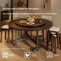 Klappbarer Runder Esstisch Tragbares Design Spanplatten-Oberfläche Luxuriöser Stil Wohnmöbel für 12 Personen