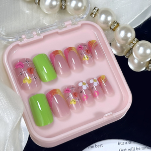<span class=keywords><strong>Ongles</strong></span> courts carrés à pointe française, motif cœur, <span class=keywords><strong>couleur</strong></span> <span class=keywords><strong>rose</strong></span> - Product Image 5