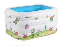 Piscine gonflable à 4 anneaux de forme carrée pour bébé, vente en gros à usage domestique