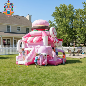Château gonflable pour trampoline, <span class=keywords><strong>location</strong></span> pour fête, usage commercial, château gonflable princesse rose avec combinaison de toboggan gonflable, prix d'usine - Product Image 5
