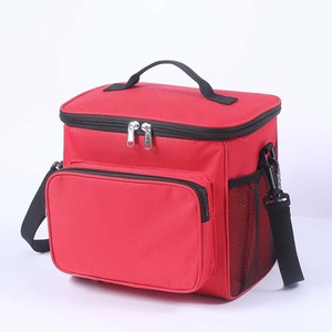 Blue Insulated Cooler Bag With Zipper Closure And Mesh Side Pocket Portable Picnic Cooler All Seasons Use - Product Image 2