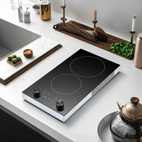 CMT-2T002 panneau de céramique électrique intelligent intégré 30cm 2 brûleurs plaque de cuisson céramique infrarouge