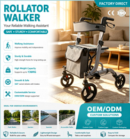 Déambulateur multifonctionnel pour seniors, pliable en une seconde, en aluminium léger, 4 roues, siège portable, hauteur réglable, mobilité