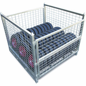 Gabbia di stoccaggio per magazzino, struttura di trasporto, gabbia metallica impilabile - Product Image 2