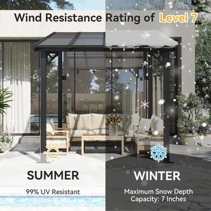 Pergola murale 8x10 en promotion, grandes auvents robustes à fixer au mur pour terrasses, patios et jardins - Product Image 2