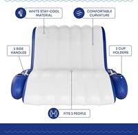 Fauteuil gonflable PVC pour 2 personnes avec porte-gobelets, transat aquatique pour piscine, plage, lac, été