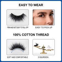 Cils en fibres PBT coréennes 3D Jeleap, noir naturel, 25 mm, service OEM/ODM, vente en gros
