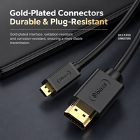 Câble Micro HDMI vers HDMI 2.0 4K60Hz Biaze, en cuivre sans oxygène, blindé, gaine en PVC, mâle, pour caméra, moniteur, téléviseur, ordinateur
