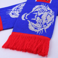 Écharpe longue personnalisée en tissu acrylique à motif feuilles et pois pour supporters de football américain et européen