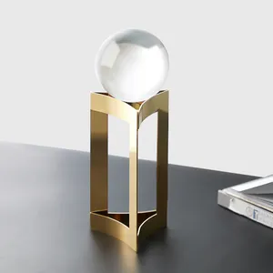 Bola de cristal personalizada para decoração caseira, modelo de alumínio de escultura