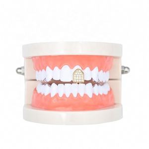 Hip Hop Single Tooth <span class=keywords><strong>Grillz</strong></span> Iced Out CZ Dents <span class=keywords><strong>Grillz</strong></span> Or Halloween Cosplay Diamant <span class=keywords><strong>Grillz</strong></span> Pour Femmes Hommes Bijoux - Product Image 1