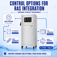 Generator Ozon PLC Berpendingin Air 100g/jam untuk Sistem Akuakultur Resirkulasi (RAS), Pengolahan dan Pemurnian Air Tambak Ikan