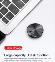Portátil 4GB 8GB Cifrado de archivos Audio activado por voz Mini grabadora de voz