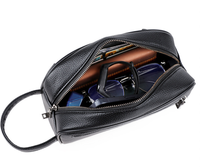 Nouveauté - Sacs à main antivol pour hommes en cuir PU, pochette pour hommes avec serrure intelligente à empreintes digitales, sacoche homme