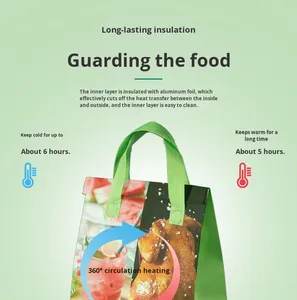Takeaway Insulated Bag Aluminum <b>Foil</b> <b>Catering</b> Cake Packaging Non-woven Fabric Barbecue Milk Tea Handbag Customized Reusable - Product Image 4
